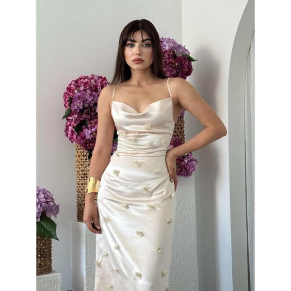 Dora Çiçek Detaylı Elbise