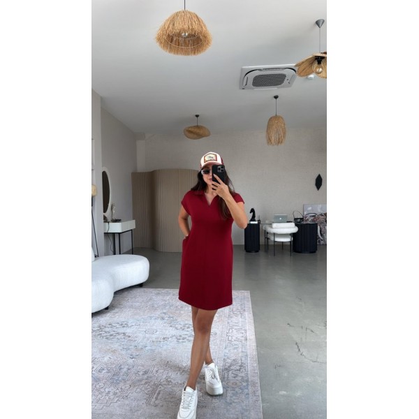 Kadın Polo Yaka Mini Elbise