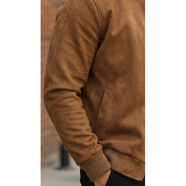 Erkek önden Fermuarlı Içi Astarlı Süet Ceket