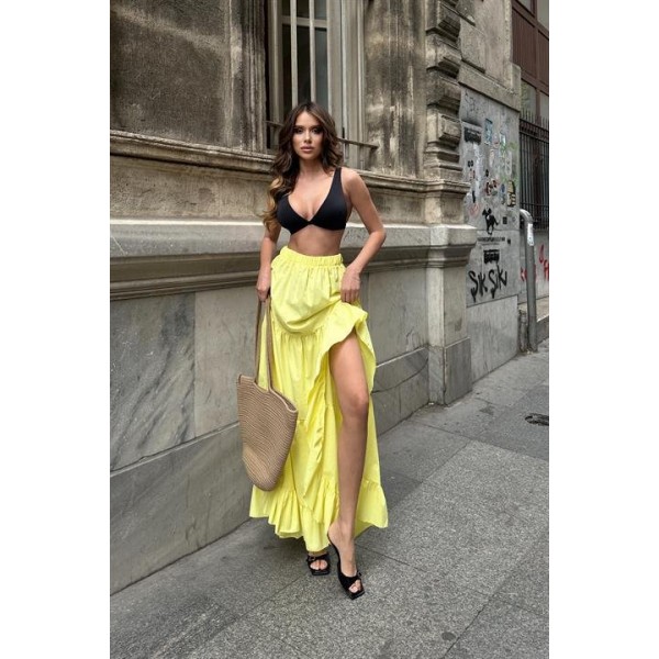 Audrey Fıfrlı Yırtmaç Detay Etek 4037