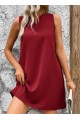 Kadın Askılı V Yakalı Geniş Kesim Detaylı Kısa Janjan Krep Elbise