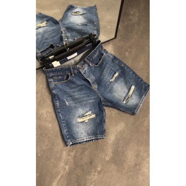 Erkek Yırtık Detaylı Kot Şort