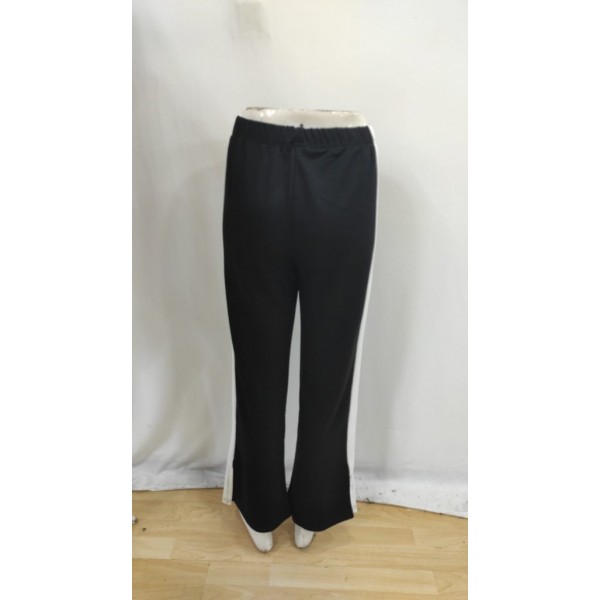 Kadın Yüksek Bel Yan şerit Detaylı Yırtmaçlı Viskon Iki Iplik Pantolon