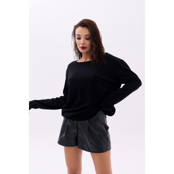 4216 TRİKO DÜZ SALAŞ KAZAK-SİYAH