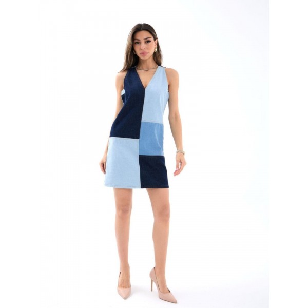 7385 KOT ELBİSE-MAVİ