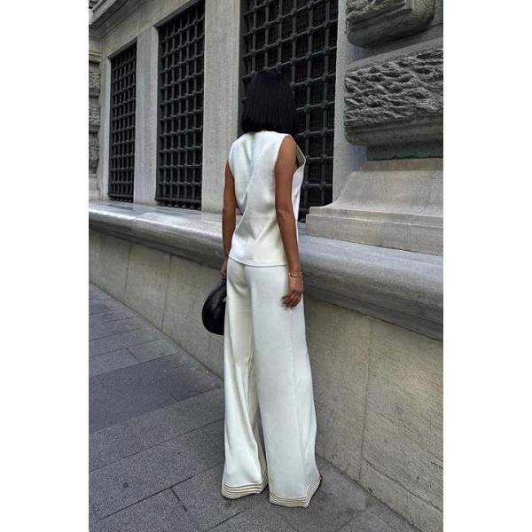 Paulo Gold Düğmeli Yelek Pantolon Takım 9976