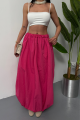 BEL LASTİKLİ BALON ETEK ŞANEL BOY SOFT KUMAŞ - Fuşya
