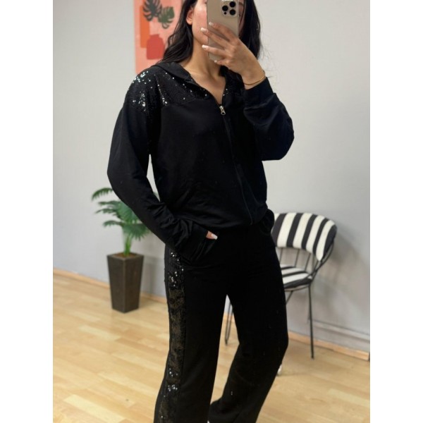 Kadın Iki Iplik Kumaş Pul Ve Fermuar Detaylı Ikili Takım