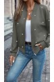 Kadın Uzun Kollu önden Fermuarlı Incili Kısa Modal Ceket