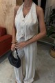 Halter Yaka Yelekli Modal Takım 10144