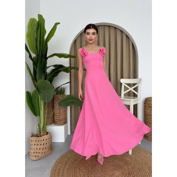 Matilda Gül İp Askılı Elbise