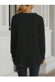 Kadın Uzun Kollu Yuvarlak Yaka Salaş Iki Iplik Bluz