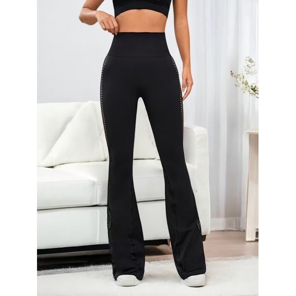 Kadın Yüksek Bel Yandan File Görünümlü Dalgıç Tayt