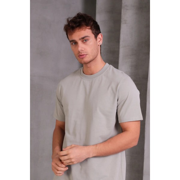 Erkek Relax Fit Bisiklet Yaka %100 Pamuk Rahat Kesim Basic Tişört