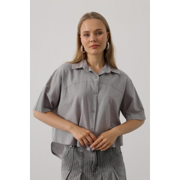 Yarım Kol Gömlek - Gri