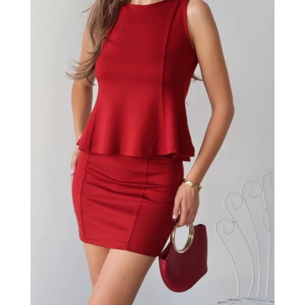 Kadın Modal Kumaş Volanlı Mini Etek Takım