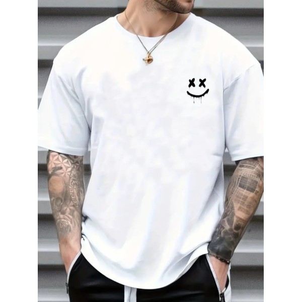 Erkek Kısa Kollu Bisiklet Yaka Baskılı Süprem Tişört