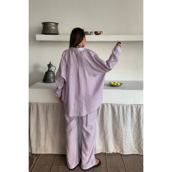 GÖMLEK - PANTOLON TAKIM - Lila