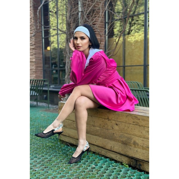 Fuşya Bebe Yakalı Elbise