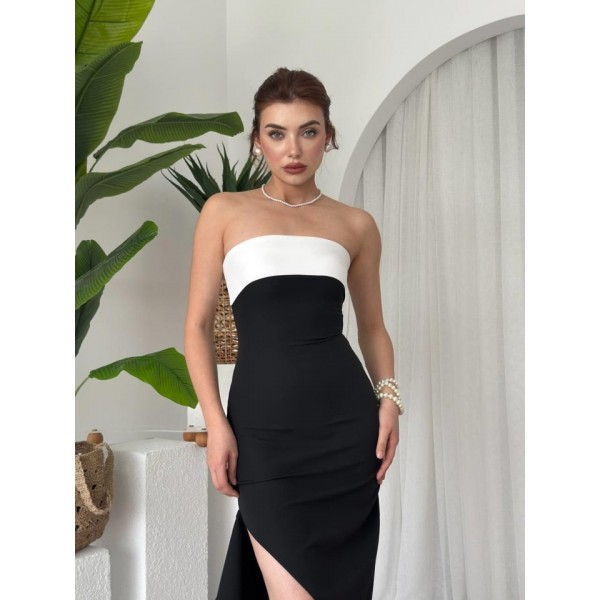 Terk Yırtmaç Detaylı Elbise