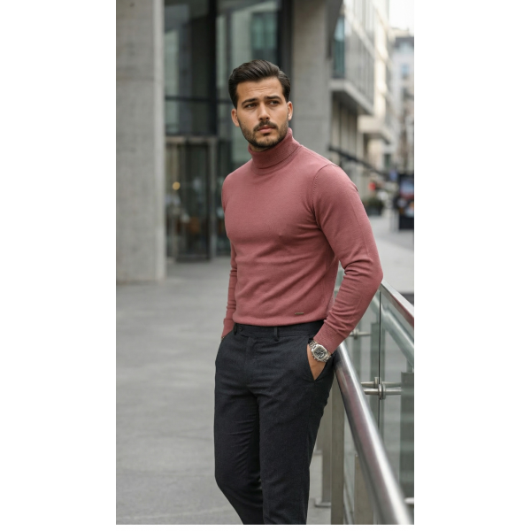 Erkek Boğazlı Yaka Uzun Kollu Triko