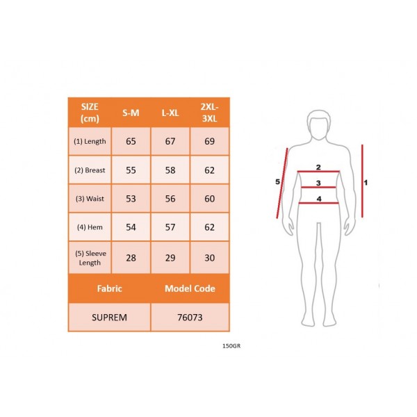 Erkek Kısa Kollu Bisiklet Yaka Baskılı Süprem Tişört