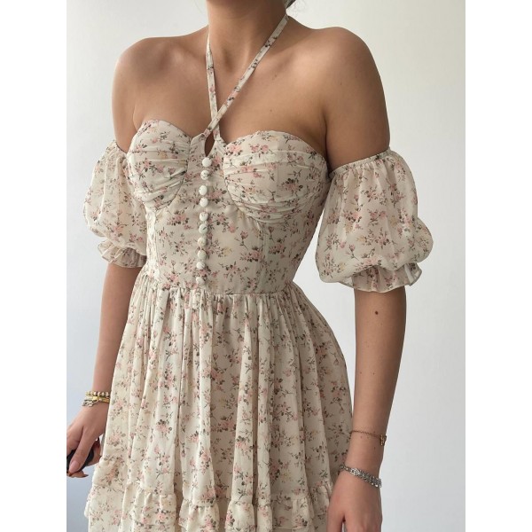 Hans Boyundan Bağlamalı Elbise