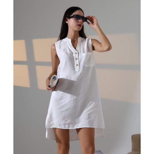 Düğme Detaylı Mini Elbise