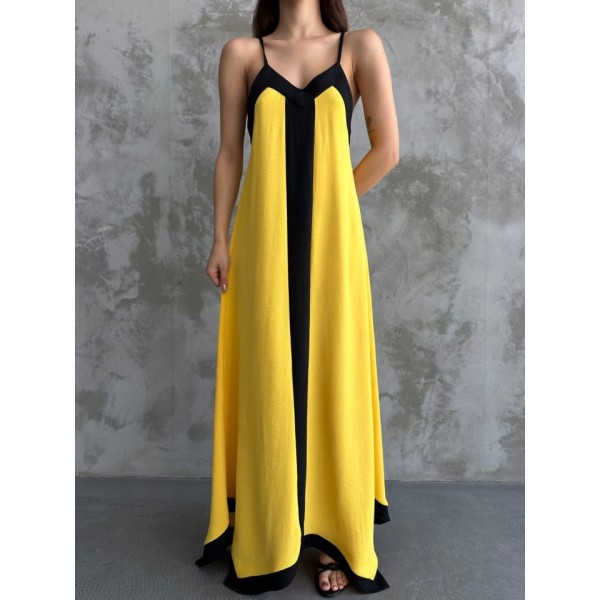 Askılı Maxi Boy Elbise