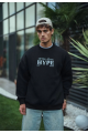 Üç İplik Bisiklet Yaka Baskılı SweatShirt - Siyah