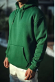 Üç İplik Penye Kapşonlu Basic SweatShirt - Haki