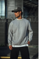 Kışlık Bisiklet Yaka Üç İplik Basic SweatShirt - Gri