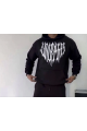 Uzun Kol Kapşonlu Baskılı SweatShirt - Siyah