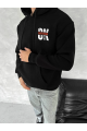 Oversize Üç İplik Kapşonlu SweatShirt - Siyah