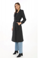 Astarlı Balık Sırtı Kaşmir Kaşe Kaban - Siyah