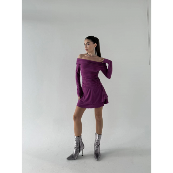 Mını Fırfırlı Elbise - Pembe