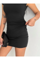 Yarım Bogazlı Kolsuz Mini Boy Elbise - Siyah