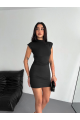 Yarım Bogazlı Kolsuz Mini Boy Elbise - Siyah