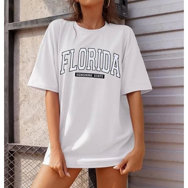 Bisiklet Yaka Baskılı T-shirt - Beyaz