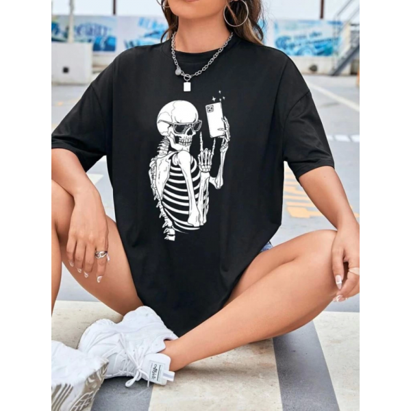 Baskılı T-shirt - Siyah