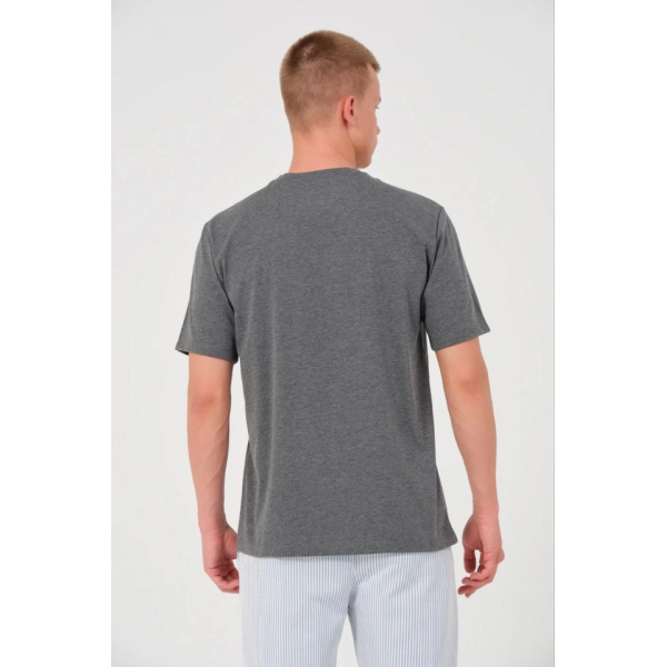 Erkek 24/1 Düz A Kalite Oversize T-shirt - Antrasit