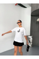 Kısa Kol Baskılı T-shirt - Beyaz