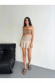 Ayrobin Şortlu Etek - Bej