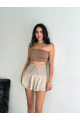 Ayrobin Şortlu Etek - Bej