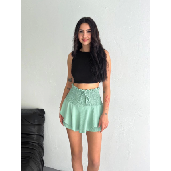 Ayrobin Şortlu Etek - Su Yeşili