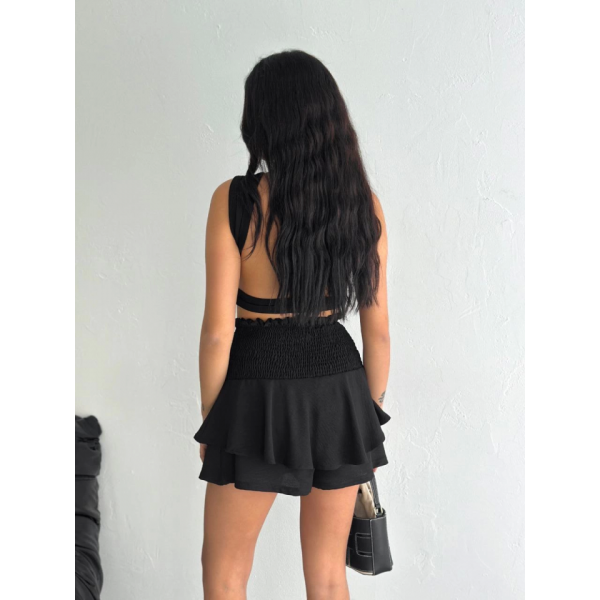 Ayrobin Şortlu Etek - Siyah