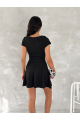 Kısa Kollu Mini Elbise - Siyah