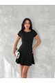 Kısa Kollu Mini Elbise - Siyah