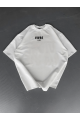 Baskılı Oversize Bisiklet Yaka T-shirt - Beyaz