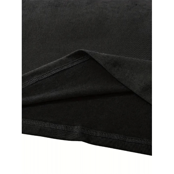 Fiyonk Baskılı Siyah Oversize Unisex T-shirt- Siyah